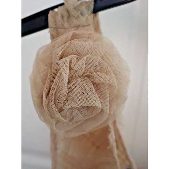 Kimchi Blue x Urban Outfitters Sz M Beige Layered Sheer One Shoulder Dress - Picture 5 of 7